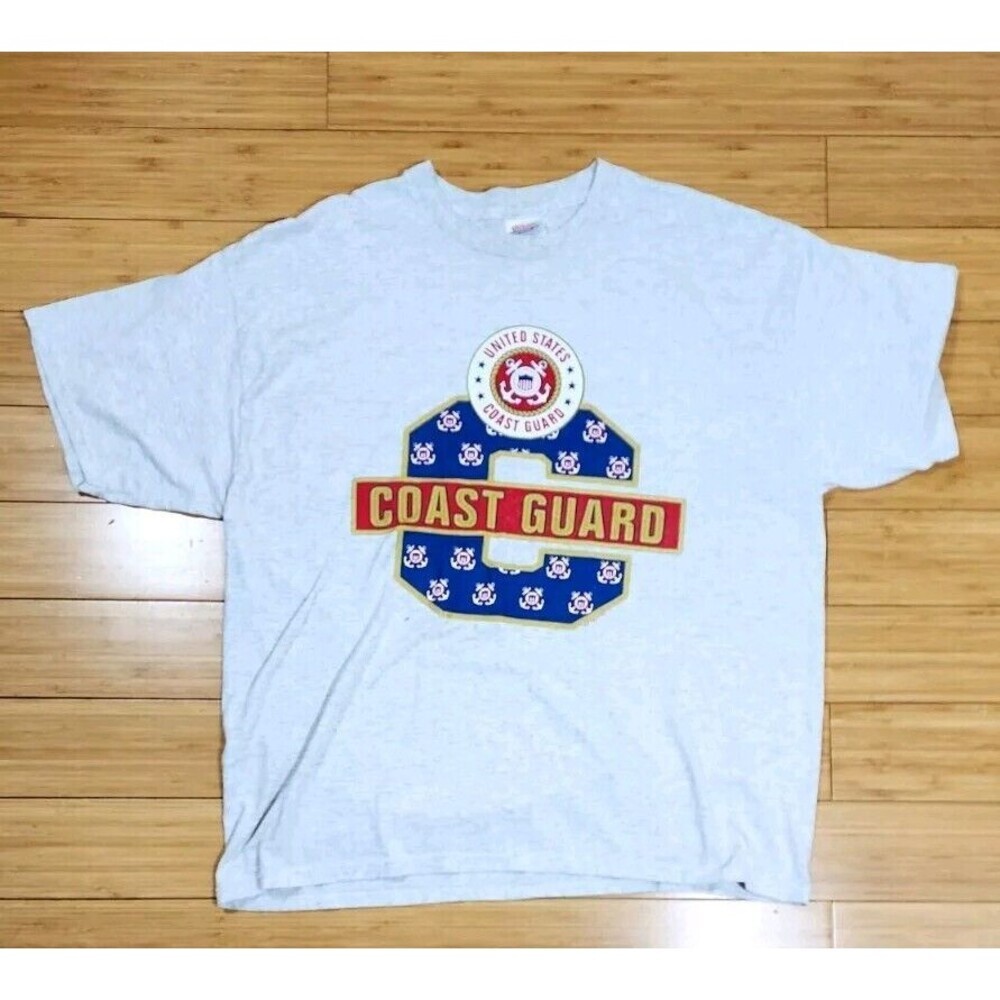 Coast Guard Shirt Xl Mens Vintage Short Sleeve Hanes Graphic Image Army